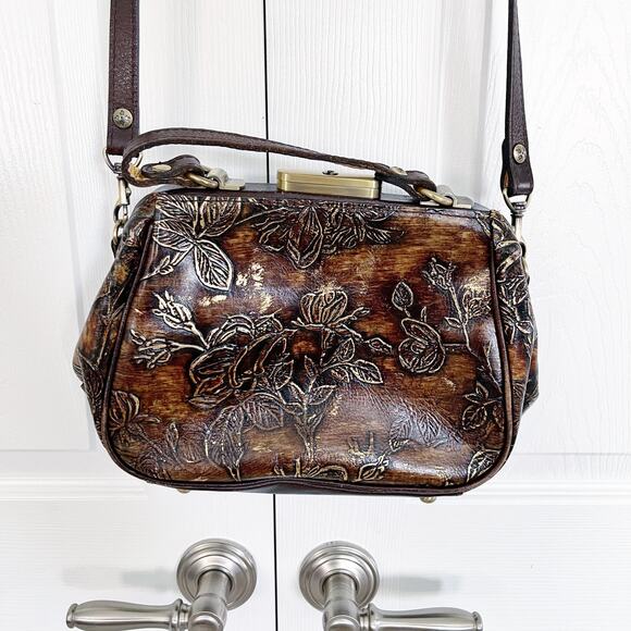 Patricia Nash Gracchi Embossed Leather Satchel - Picture 10 of 13